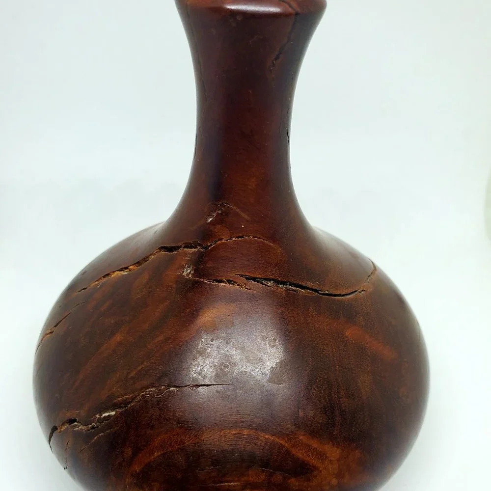 Lane Phillips Signed Turned Lilac Wood Vase June 1990 Studio Art Vessel #158